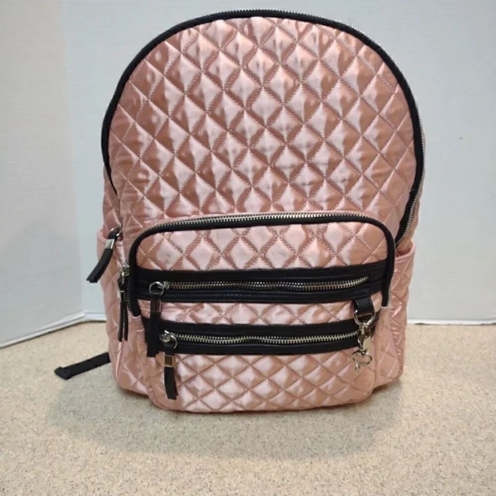 Quilted Rose Gold Backpack